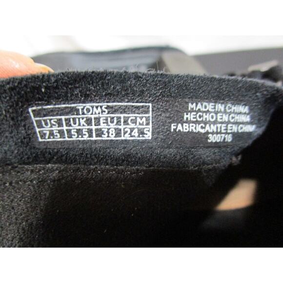 Tom's Black Suede Side Zip Block Heel Ankle Booties Women Size 7.5 - Picture 10 of 10